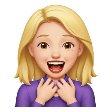 Girl choking herself and laughing  sticker