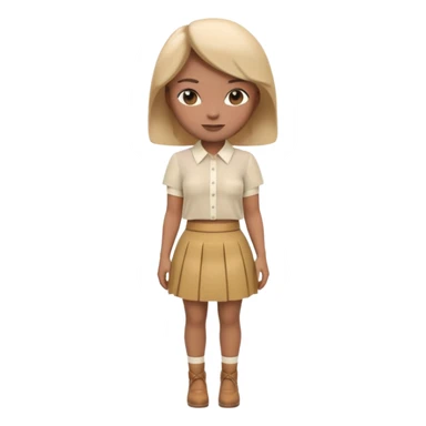 A 3D cartoon outfit with a blouse and skirt arranged together, clean background, natural light, realistic Memoji-style look. Negative : Characters. sticker