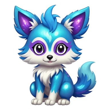 Cool cute Kawaii edgy fantasy animal sparkle fursona Fionbri creature by griffsnuff & LiLaiRa & Falvie full body sticker