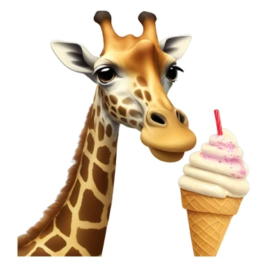 Giraffe eating ice cream  sticker