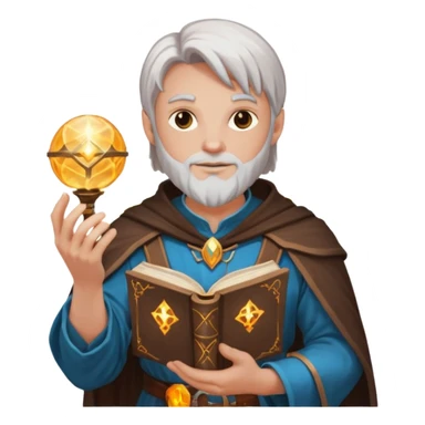 dnd cleric holding a magic book in one hand and having a ball of light in the other sticker
