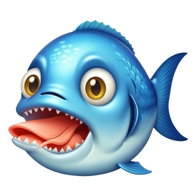 Fish stuffed in the mouth  sticker