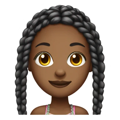 Black girl with box braids sticker