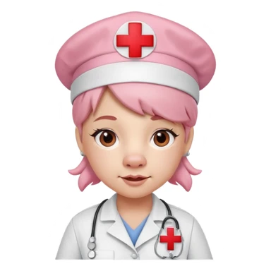 Pink pig nurse with red cross cap.














 sticker