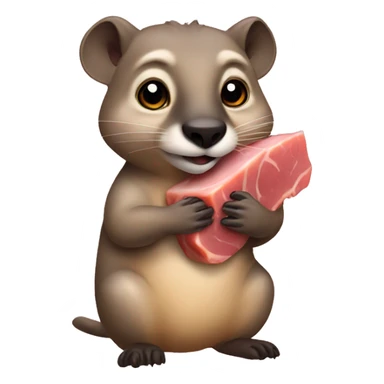 a hyrax holding a ham sticker