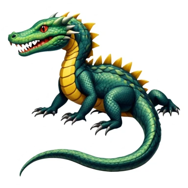 Alligator-Dragon-Tiger-Salandit-Snake-Fakémon-hybrid-creature with a long muzzle, full body sticker