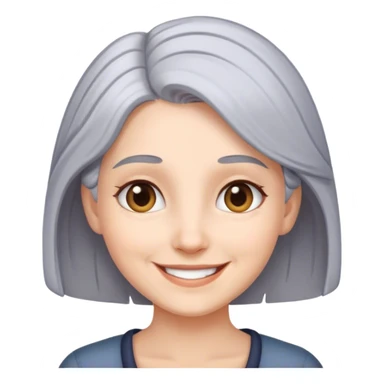 smiling girl with grey hair sticker