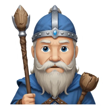 Old viking chief with long beard and staff sticker