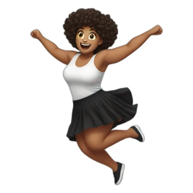 curvy beauty jumping black skirt sticker