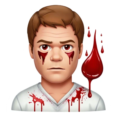 dexter morgan with blood on his face  sticker