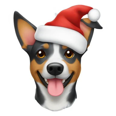 Australian cattle dog with a santa hat on  sticker