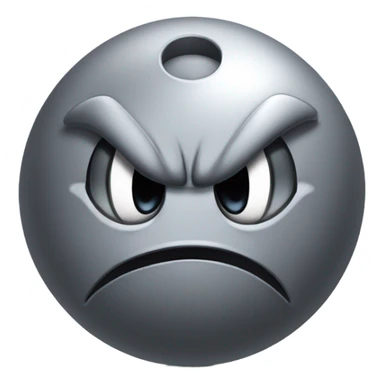 Metal cute mad Kirby bubble Gray ball driving on car wheels with mad eyebrows game sticker