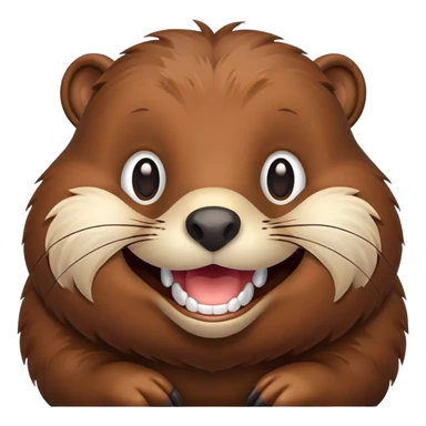 cute beaver with large teeth sticker
