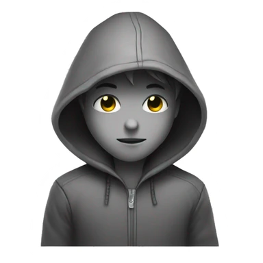 grayscale mysterious hooded boy in gloves sticker