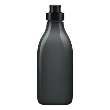 body wash in tall dark grey slight  hourglass bottle with black flip lid  sticker