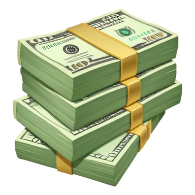 stack of cash money, dollar bills sticker