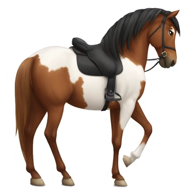 A chestnut horse with chestnut mane with a. Girl with black hair and with brown skin riding the horse sticker