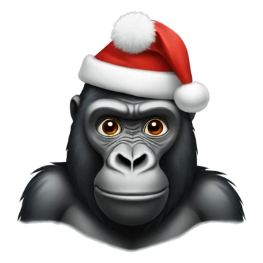 gorilla with a christmas hat sticker