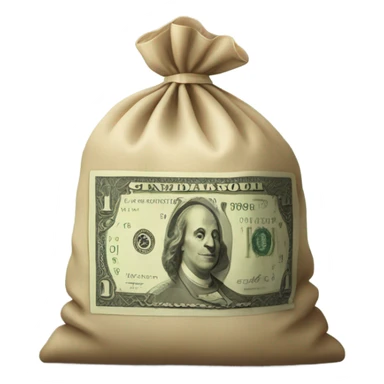 A bag with a dollar bill sticker