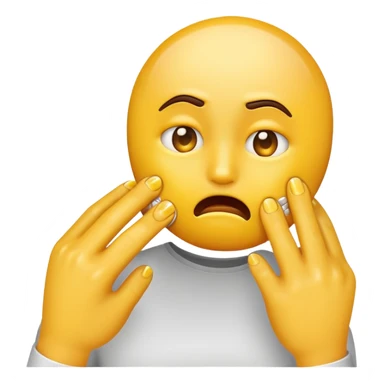 Nail biting nervous yellow emoji sticker