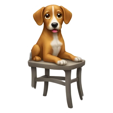 Dog sitting on a chair  sticker