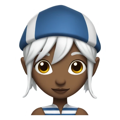 Blue elf Girl with stripes and white hair sticker