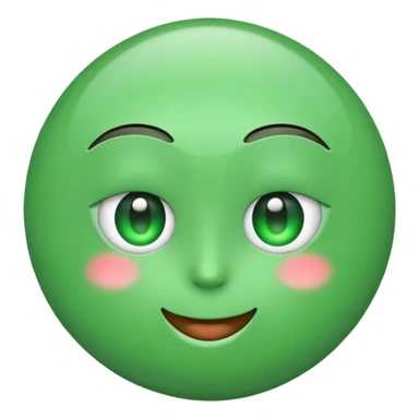 Emoji with green heart eyes sticker