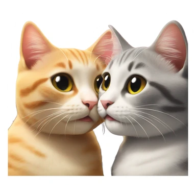 two cats kissing in the sun set sticker