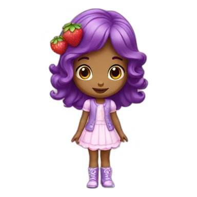 strawberry shortcake girl purple sticker