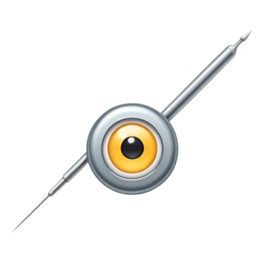 sewing needle with a visible hole (eye) sticker