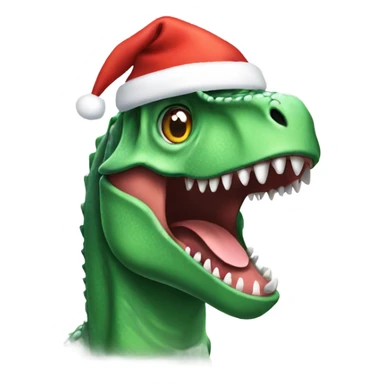 Dinosaur wearing a Christmas hat sticker