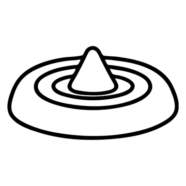 Patomskiy crater, stylized icon, simple lines, minimal color sticker