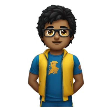 Boy Sri lankan MMA fighter with glases black hair sticker