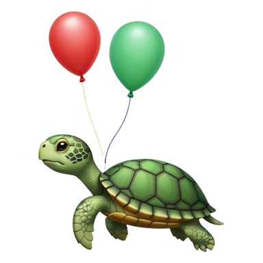 turtle with a balloon sticker