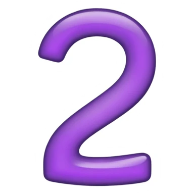 number 2 black and purple sticker