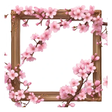 Japan cherry blossoms in a picture frame sticker