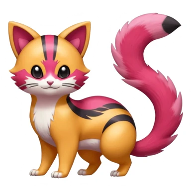 Liepard-Furret-Litten-Skitty-Pokémon-fusion-creature (full body) sticker
