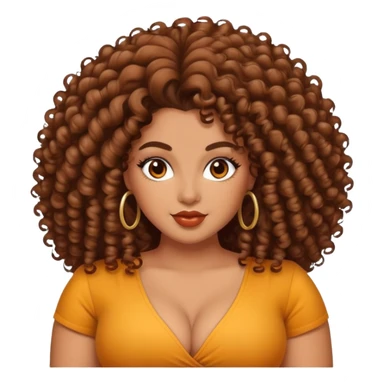 beautiful, curvy, exotic woman with big hair and confident pose sticker