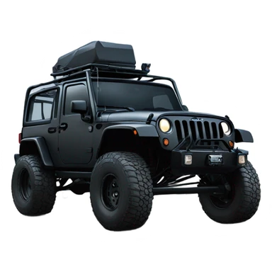 Black Jeep wrangler modded with lift and snorkel all black sticker