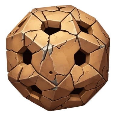 american-very-old-broken-cracked-intricate-stone-age-rocky-crusted-dodecahedron-shaped sticker