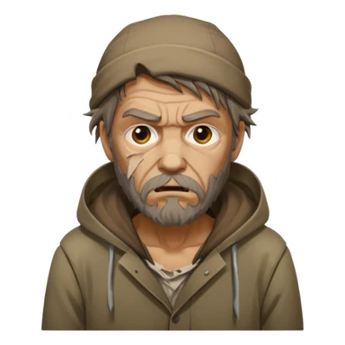 homeless guy mugging someone sticker