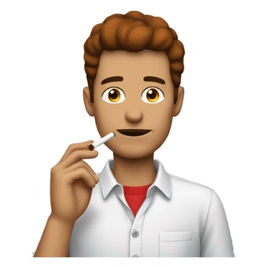 guy smoking with red eyewhies and shulder long brown hiar sticker