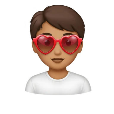 Person with heart sunglasses sticker