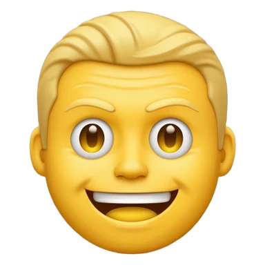 Yellow emoji face looking like James Hetfield smiles sticker