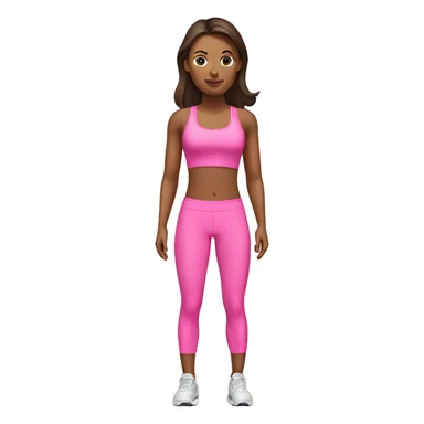 Brunette white woman in pink workout set  sticker