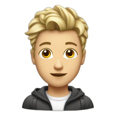 a white student with hairstyle French sticker