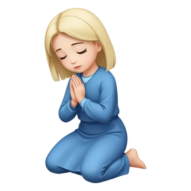 girl completely bowed praying on knees sticker