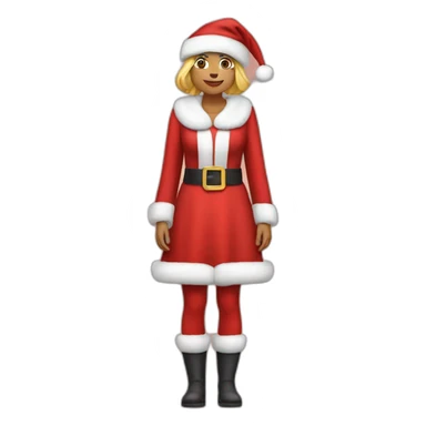woman dressed as santa for christmas full height sticker