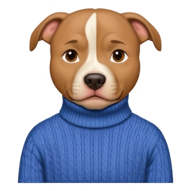 pitbull with a human neck and a sweater pfp sticker