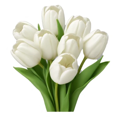 bouquet of white tulips  sticker